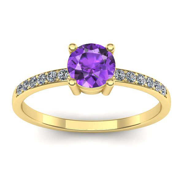 Inel logodna cu ametist rotund