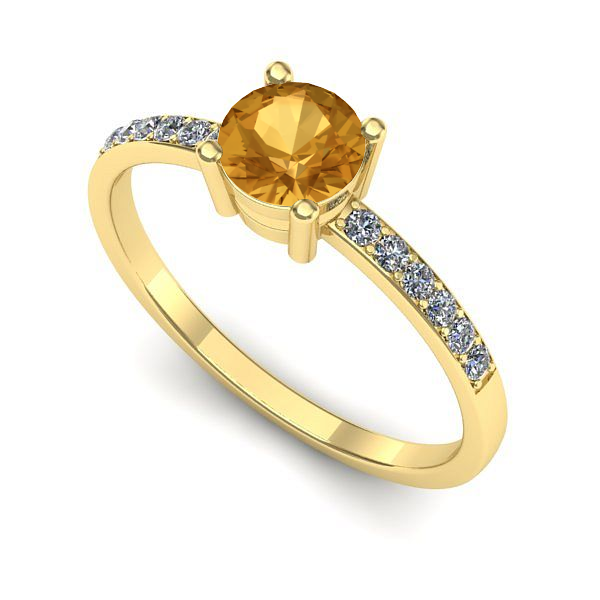 Inel de logodna din aur galben cu citrin