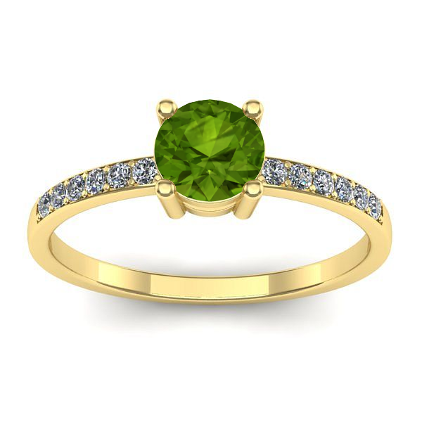 Inel logodna cu peridot rotund