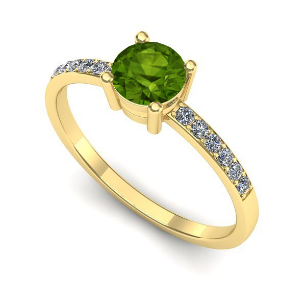 Inel de logodna din aur galben cu peridot