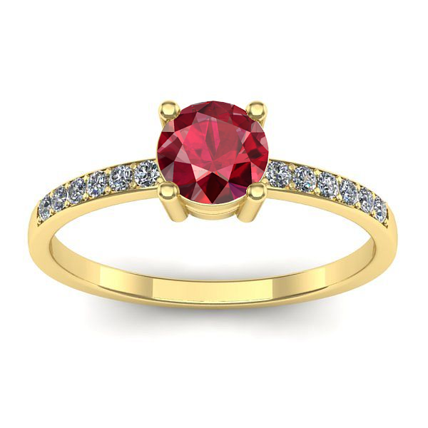 Inel cu rubin rotund