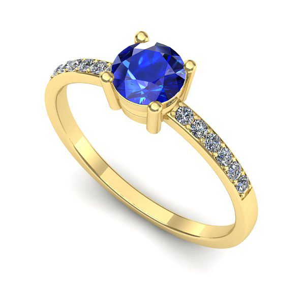 Inel de logodna din aur galben cu safir