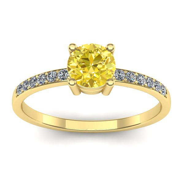 Inel de logodna cu safir galben rotund