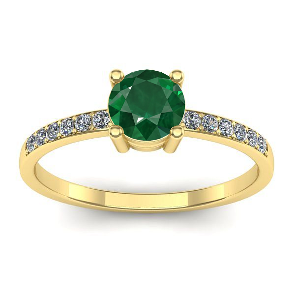 Inel cu smarald rotund