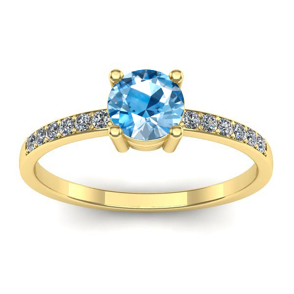 Inel cu topaz blue rotund