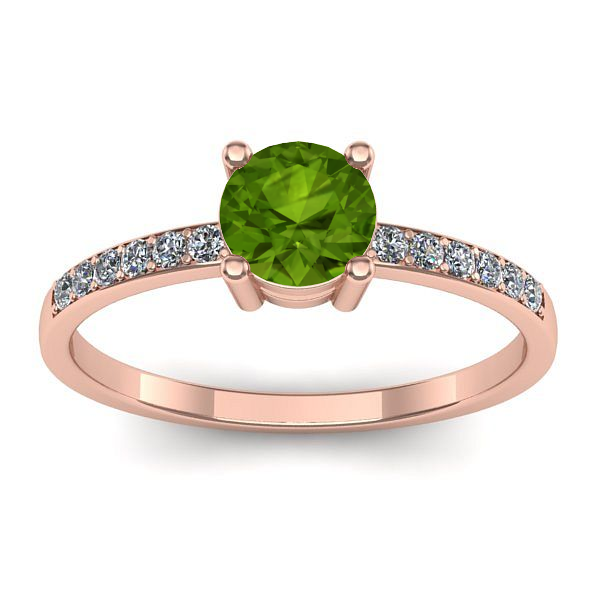 Inel de logodna cu peridot rotund