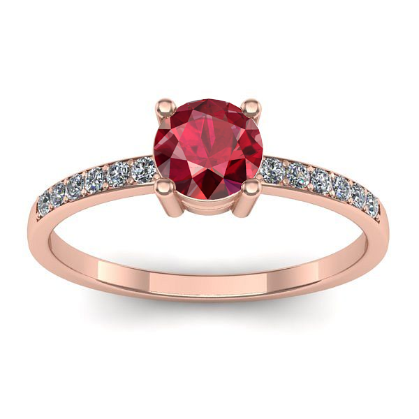 Inel cu rubin rotund