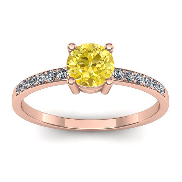 Inel logodna cu safir galben rotund