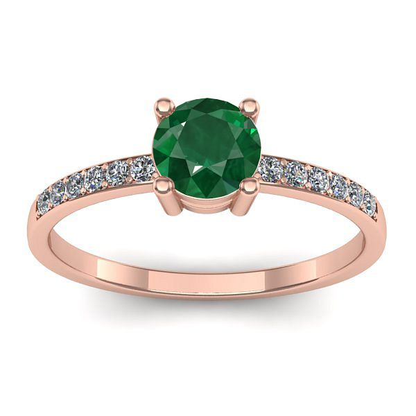 Inel cu smarald rotund