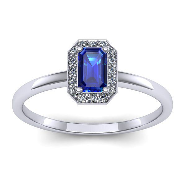 Inel cu safir dreptunghiular