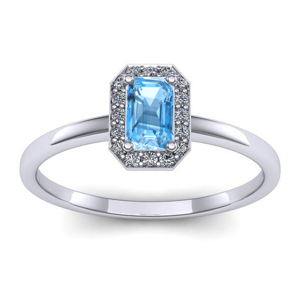 Inel cu topaz blue dreptunghiular