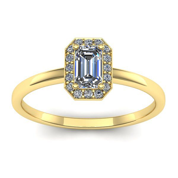 Inel cu safir alb dreptunghiular