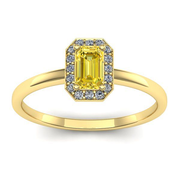 Inel cu safir galben dreptunghiular