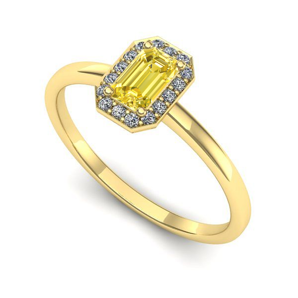 Inel de logodna din aur galben cu safir galben