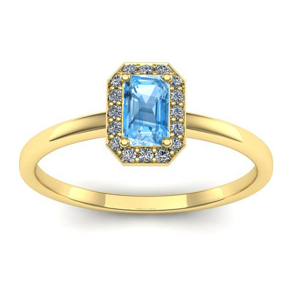 Inel logodna cu topaz blue dreptunghiular