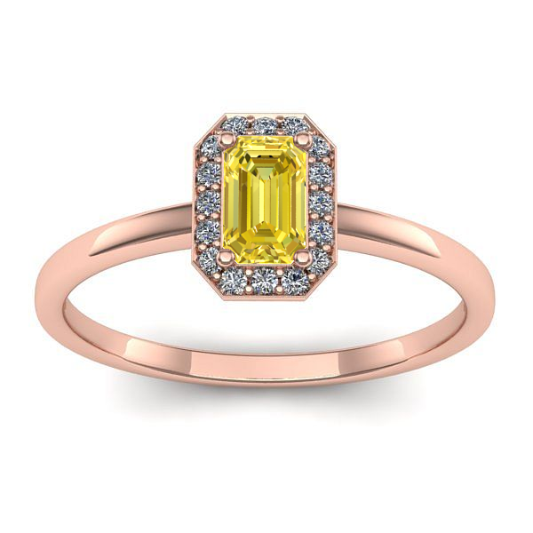 Inel cu safir galben dreptunghiular