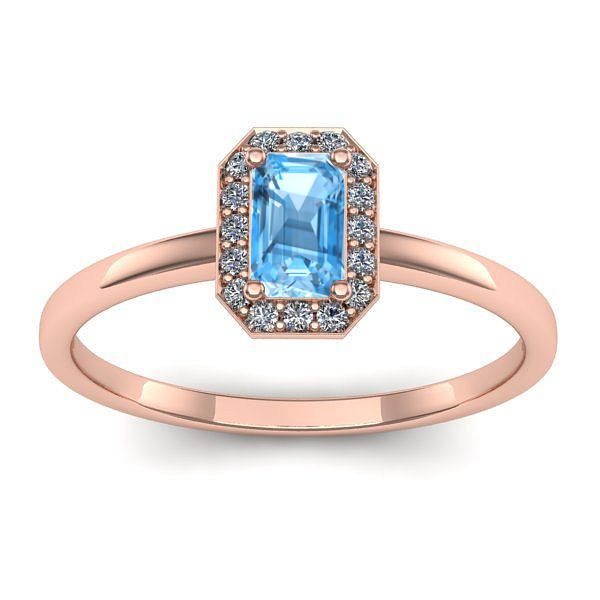 Inel cu topaz blue dreptunghiular