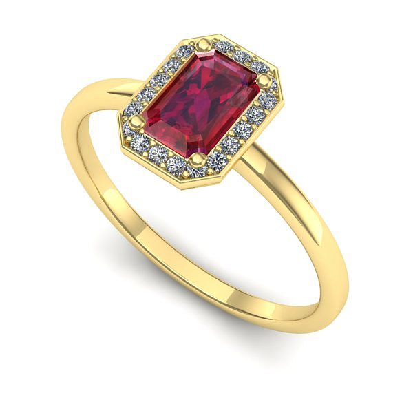 Inel din aur galben cu rubin