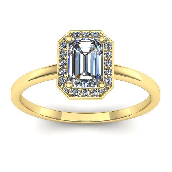 Inel logodna cu safir alb dreptunghiular