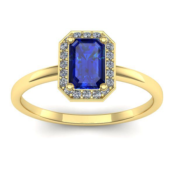 Inel cu safir dreptunghiular