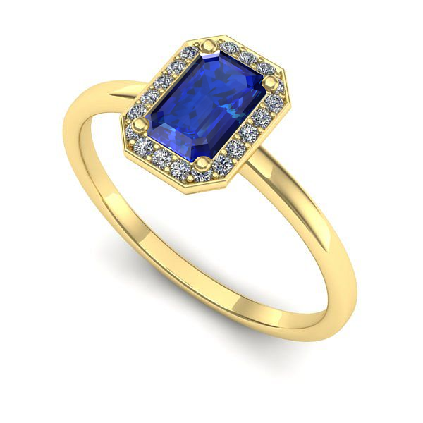 Inel din aur galben cu safir