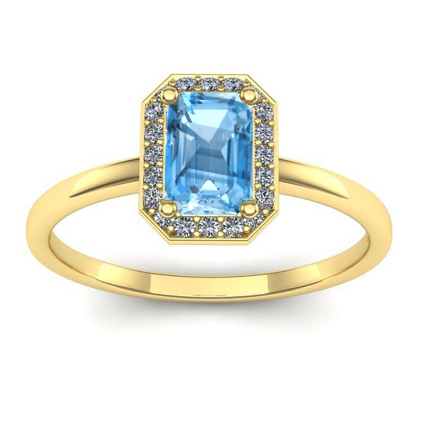 Inel de logodna cu topaz blue dreptunghiular
