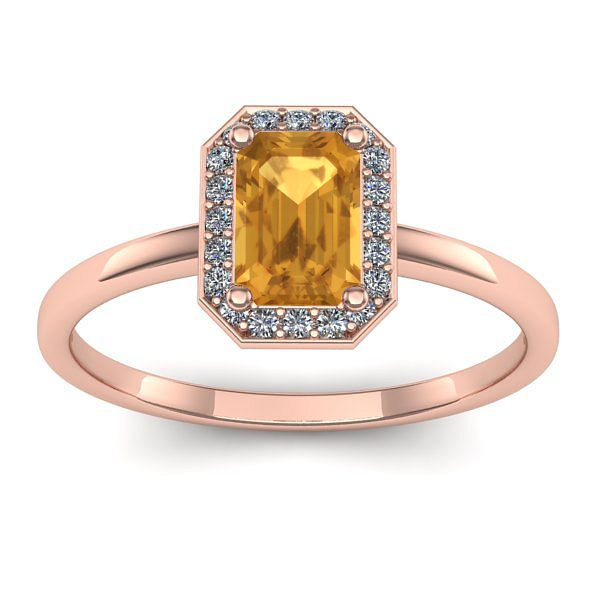 Inel de logodna cu citrin dreptunghiular