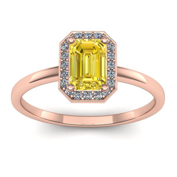 Inel de logodna cu safir galben dreptunghiular