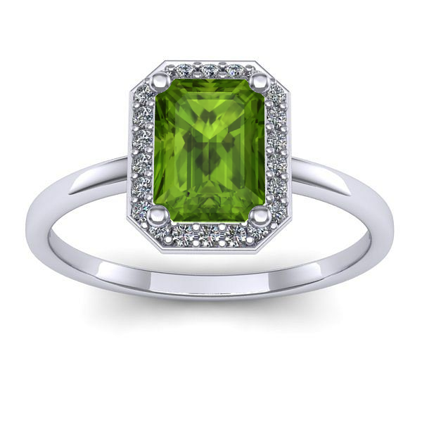 Inel logodna cu peridot dreptunghiular