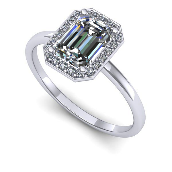 Inel de logodna din aur alb cu diamant de laborator