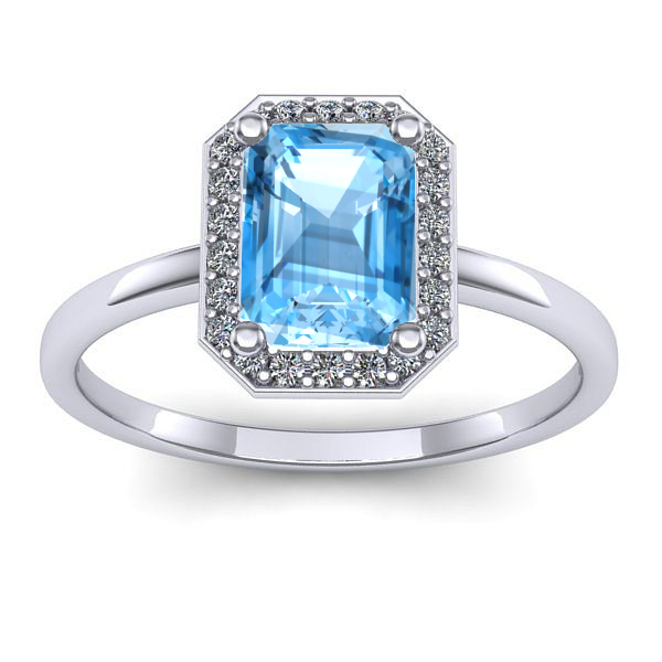 Inel de logodna cu topaz blue dreptunghiular