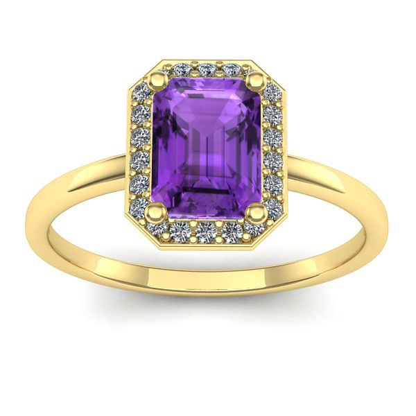 Inel de logodna cu ametist dreptunghiular