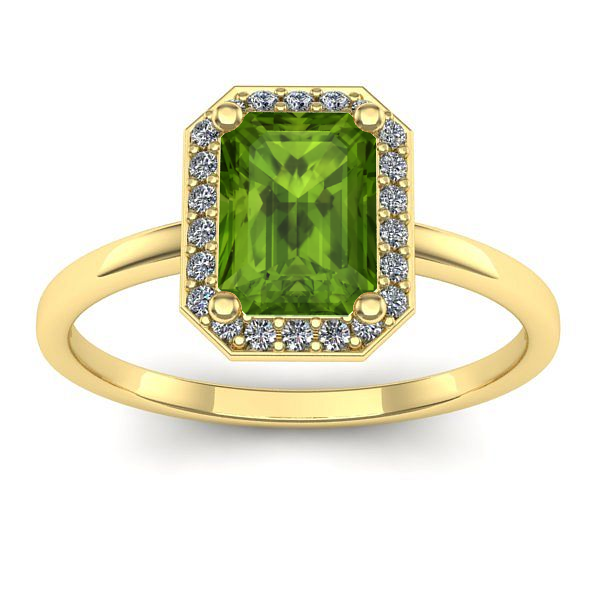 Inel logodna cu peridot dreptunghiular