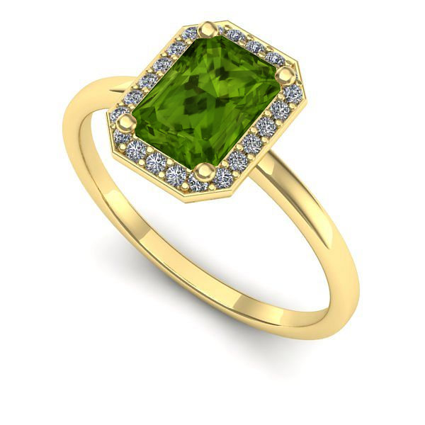 Inel de logodna din aur galben cu peridot