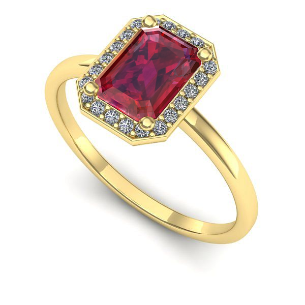 Inel din aur galben cu rubin