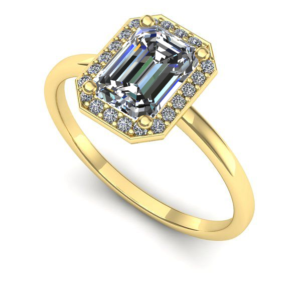 Inel din aur galben cu safir alb