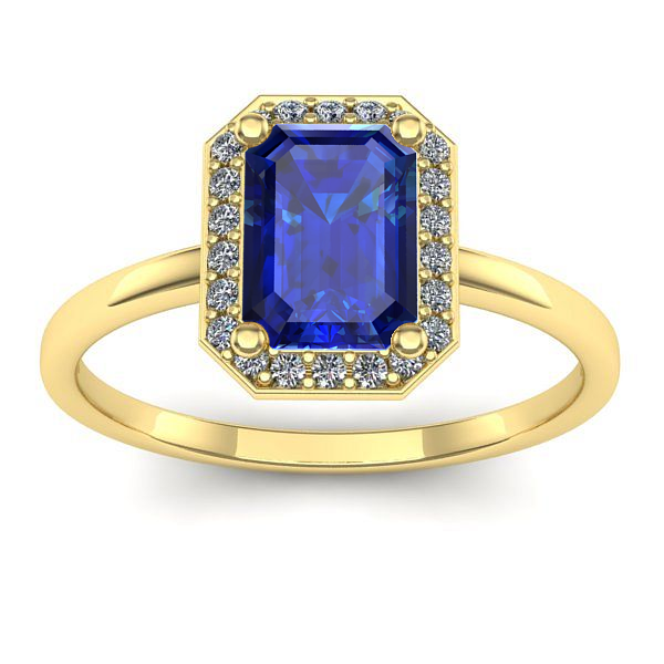 Inel de logodna cu safir dreptunghiular