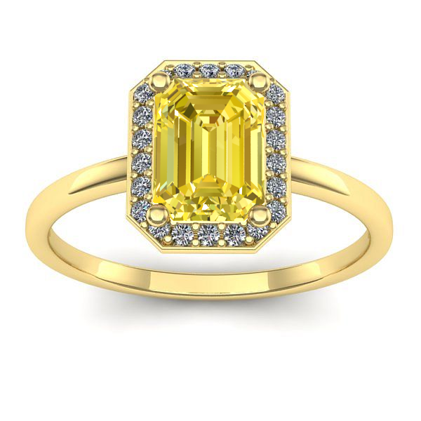 Inel de logodna cu safir galben dreptunghiular