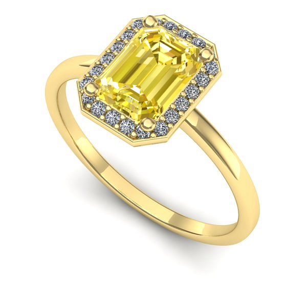 Inel de logodna din aur galben cu safir galben