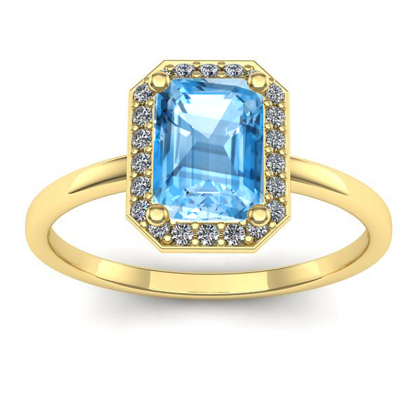 Inel logodna cu topaz blue dreptunghiular