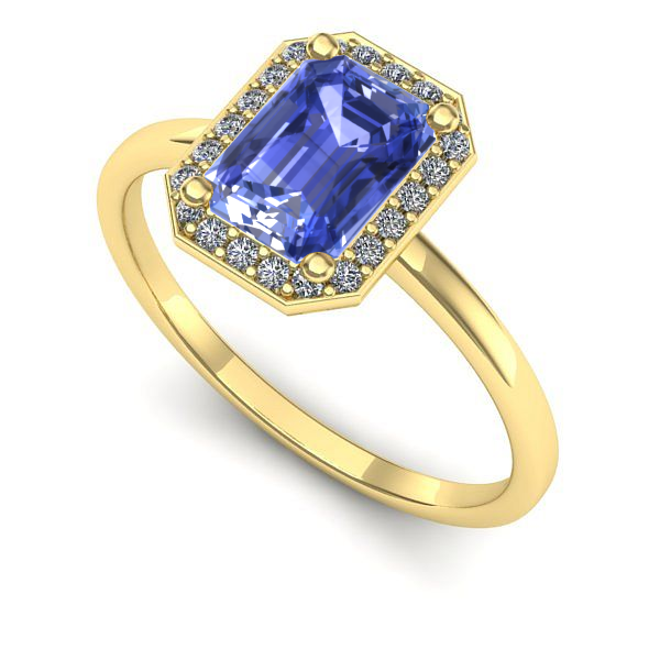 Inel din aur galben cu tanzanit