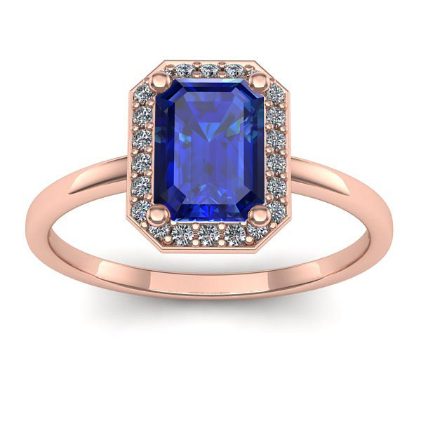 Inel logodna cu safir dreptunghiular