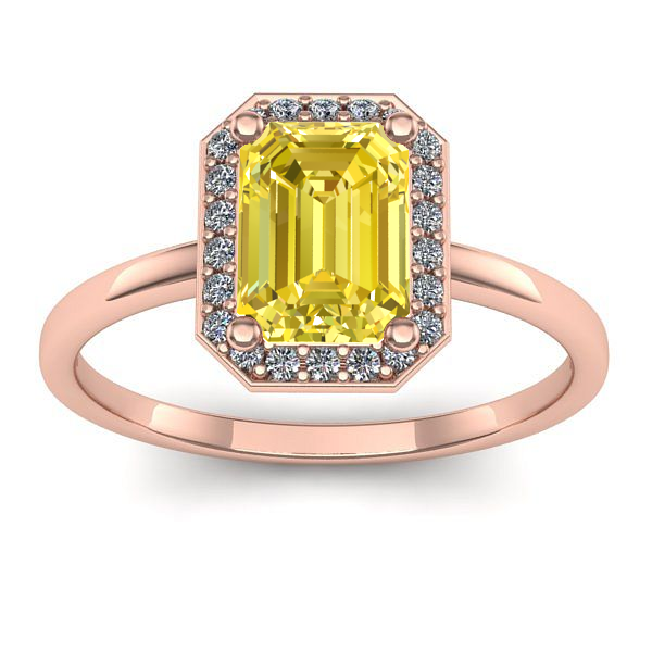 Inel de logodna cu safir galben dreptunghiular