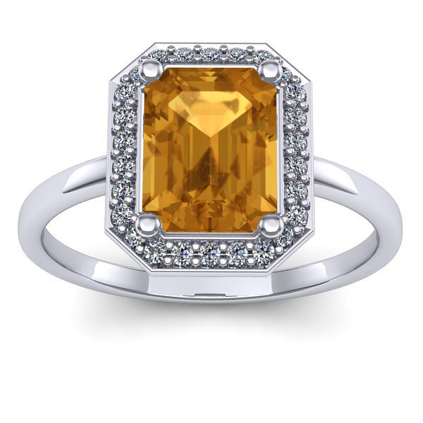 Inel de logodna cu citrin dreptunghiular