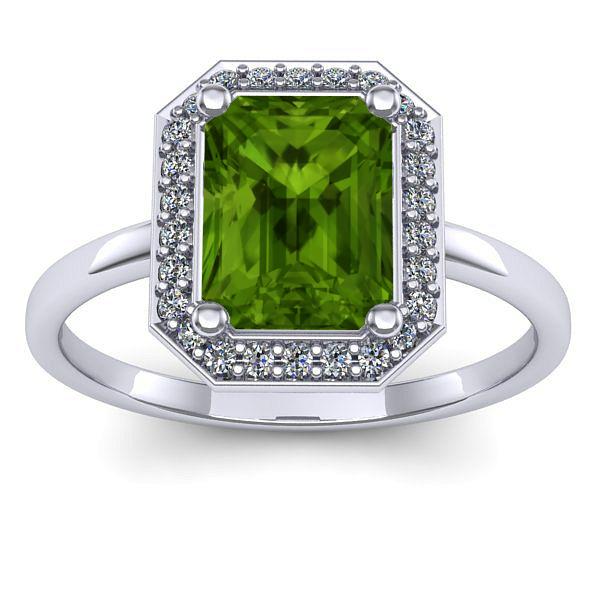 Inel cu peridot dreptunghiular