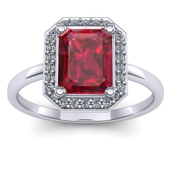 Inel de logodna cu rubin dreptunghiular