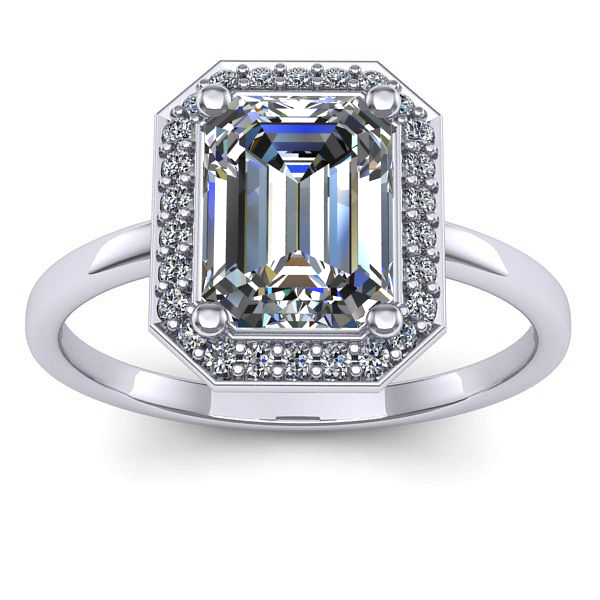 Inel de logodna cu diamant de laborator dreptunghiular