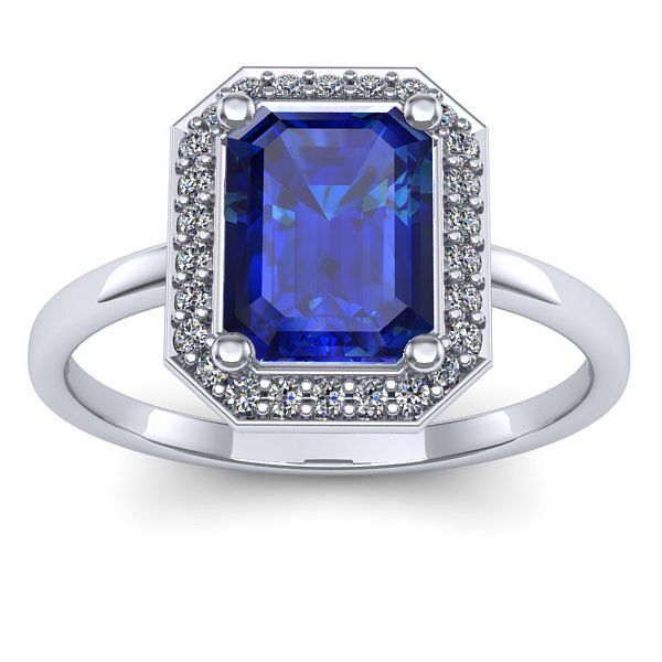 Inel cu safir dreptunghiular