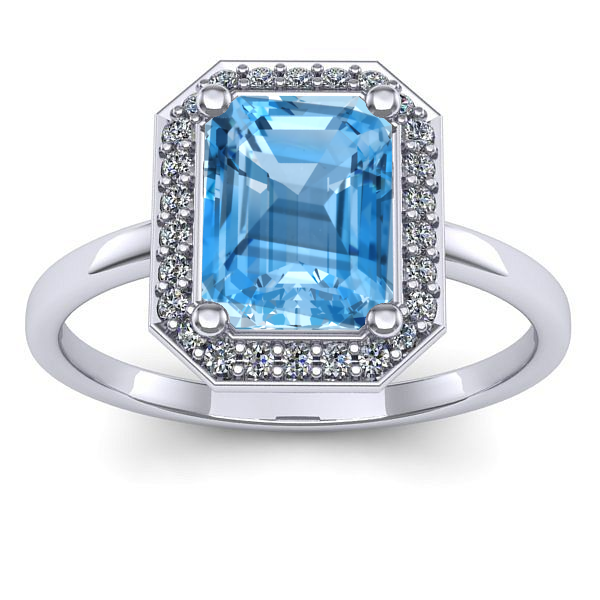 Inel cu topaz blue dreptunghiular