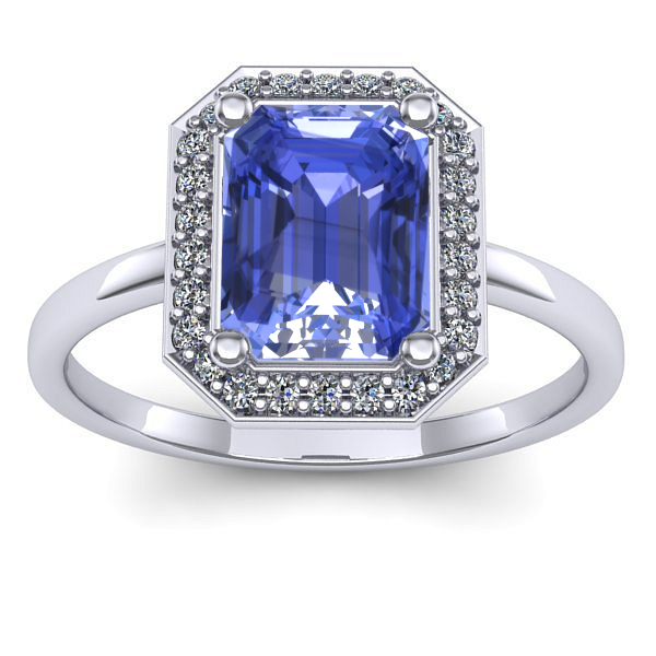 Inel cu tanzanit dreptunghiular
